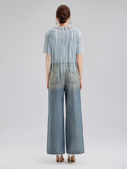Handcrafted Woven Tassel T-Shirt
