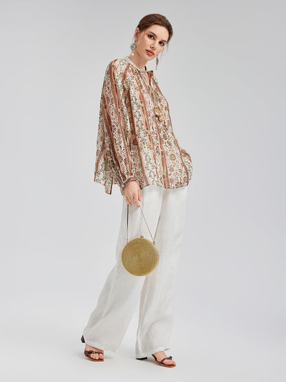 Adjustable Linen Straight Pants
