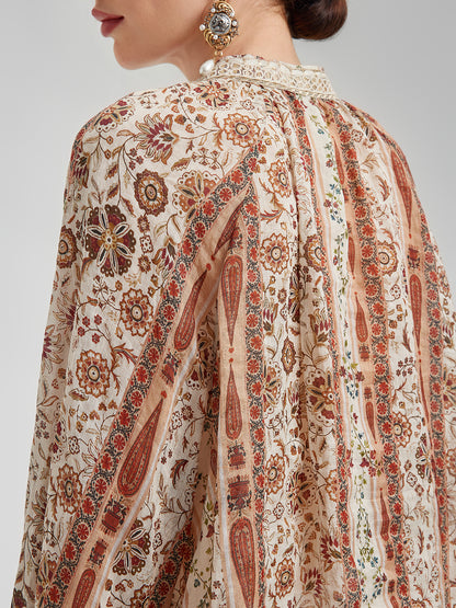 Breathable Ethnic Print Ramie Shirt