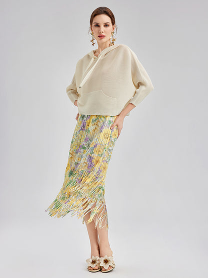 Pleated Hooded Casual Top