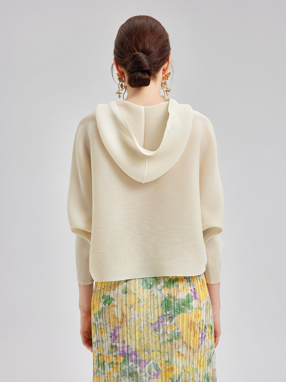 Pleated Hooded Casual Top