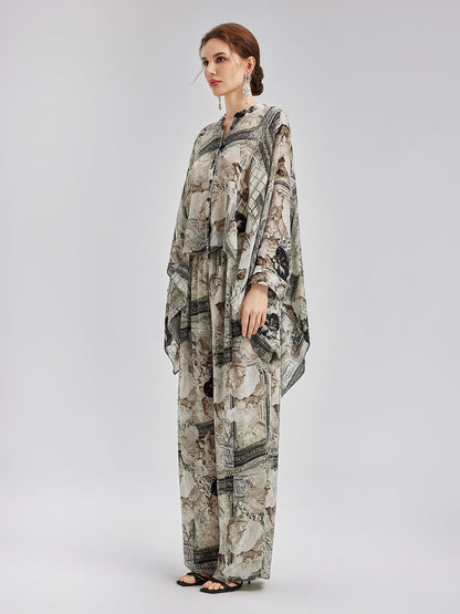 Baroque Print Cupro Resort Trousers