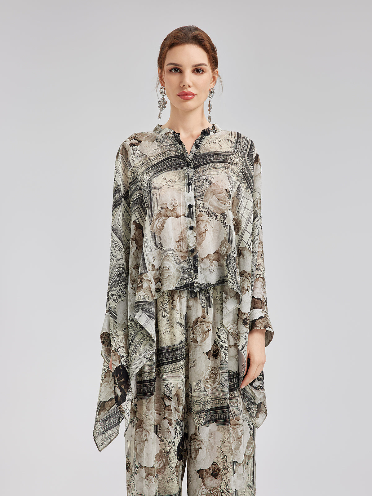 Baroque Print Cupro Vacation Shirt