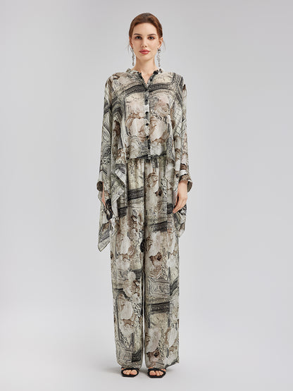 Baroque Print Cupro Vacation Shirt