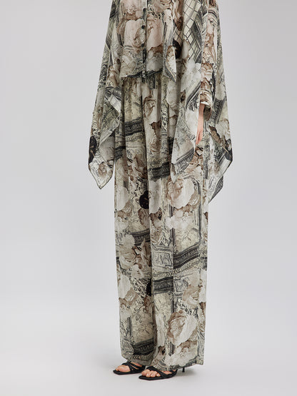 Baroque Print Cupro Resort Trousers