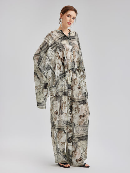 Baroque Print Cupro Resort Trousers