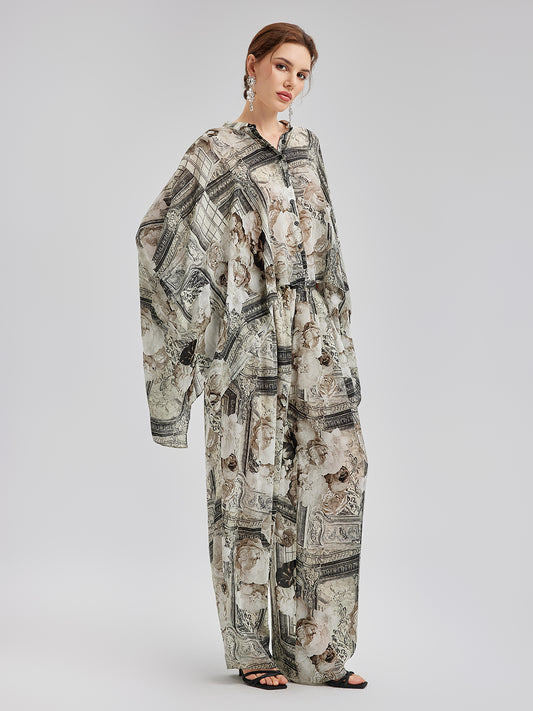 Baroque Print Cupro Vacation Shirt
