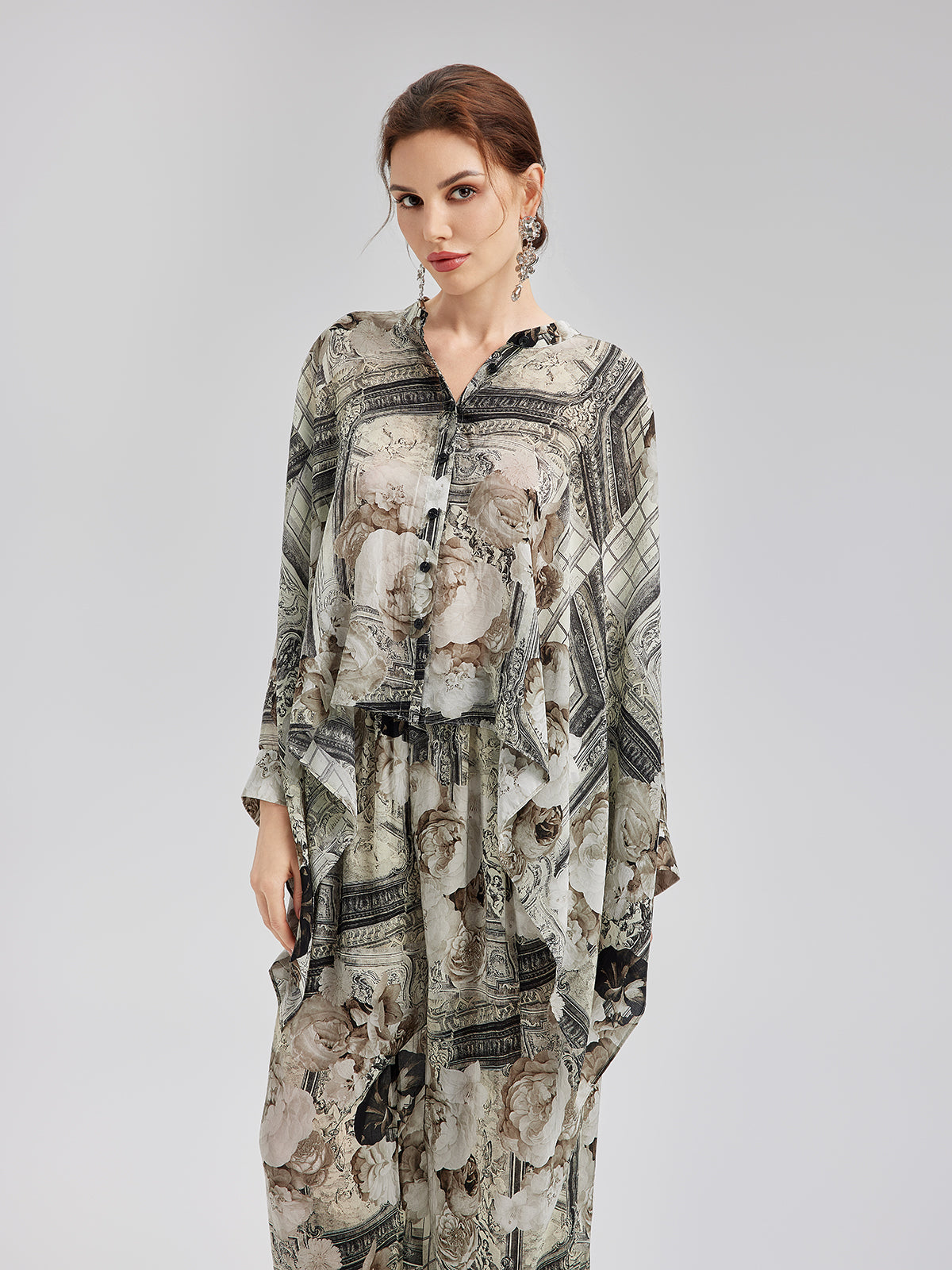 Baroque Print Cupro Vacation Shirt