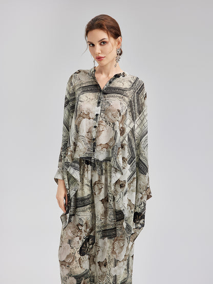 Baroque Print Cupro Vacation Shirt