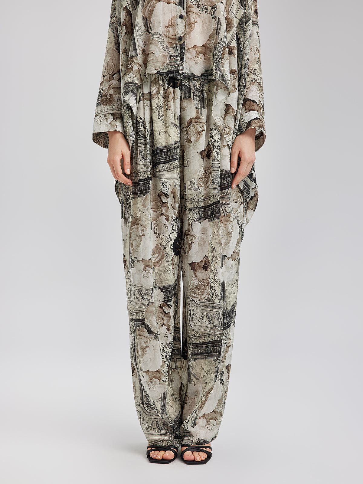 Baroque Print Cupro Resort Trousers