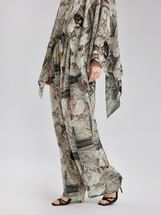 Baroque Print Cupro Resort Trousers