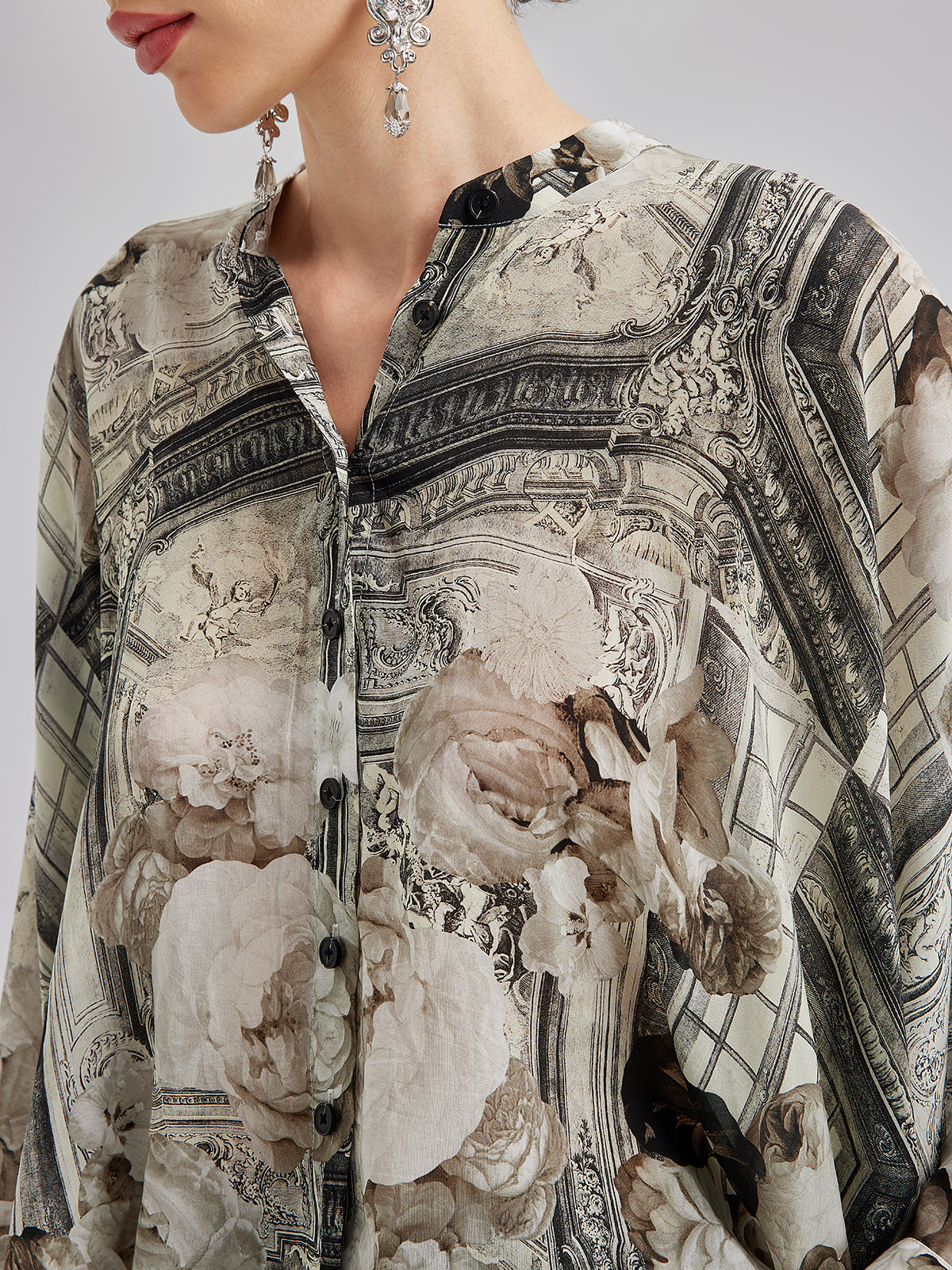 Baroque Print Cupro Vacation Shirt