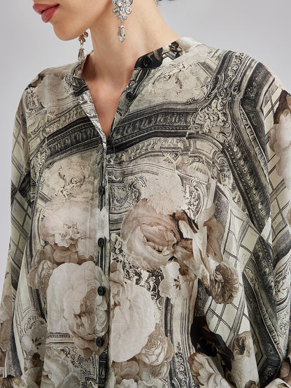 Baroque Print Cupro Vacation Shirt
