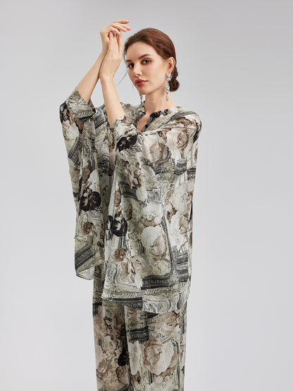 Baroque Print Cupro Vacation Shirt