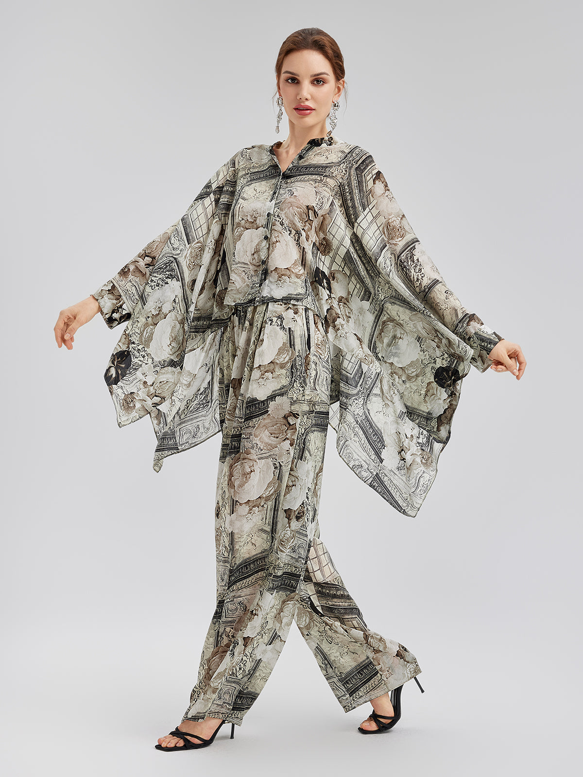 Baroque Print Cupro Resort Trousers