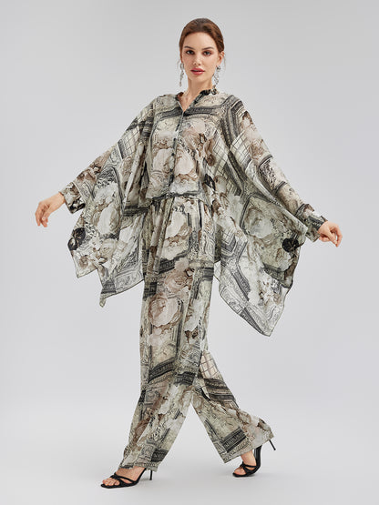 Baroque Print Cupro Resort Trousers