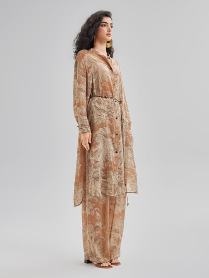 Baroque Print Cupro Vacation Dress