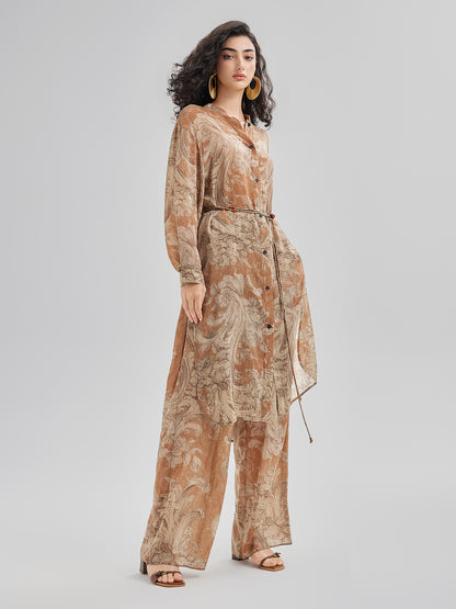 Baroque Print Cupro Vacation Dress