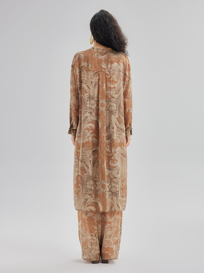 Baroque Print Cupro Vacation Dress