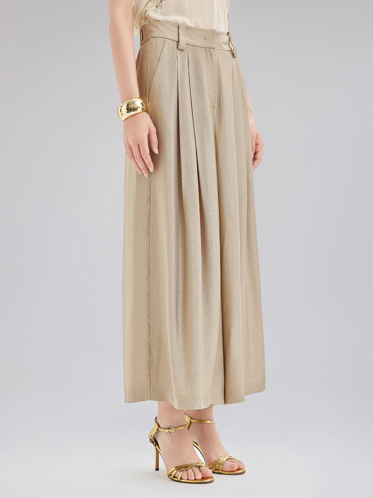 Vintage Metal-Chain Wide Pants