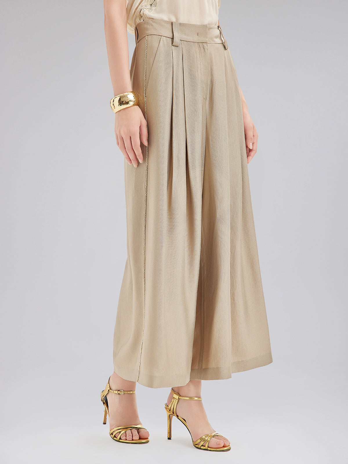 Vintage Metal-Chain Wide Pants
