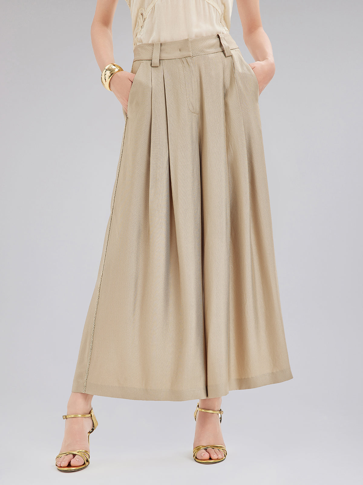 Vintage Metal-Chain Wide Pants