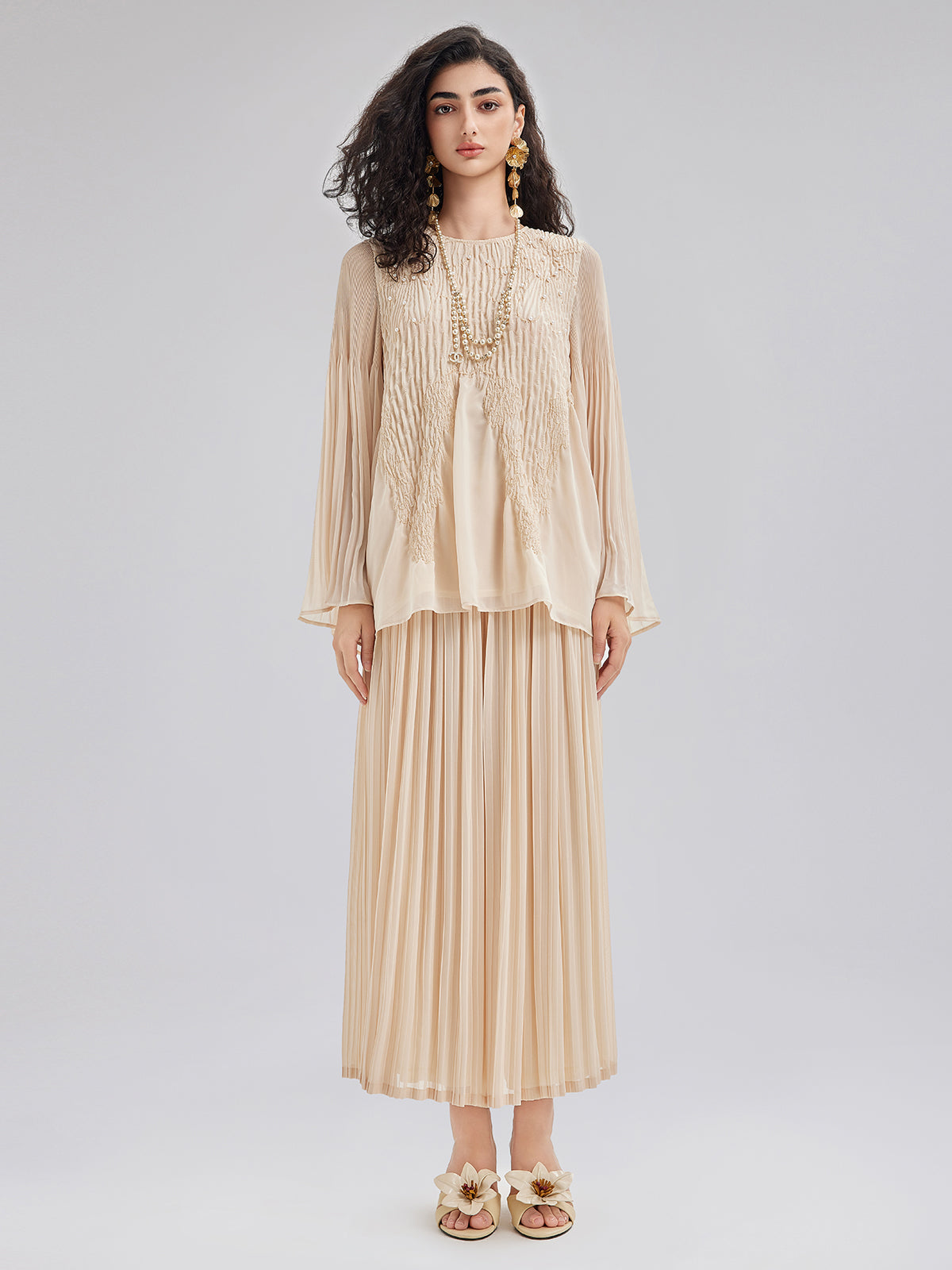 Luxe Pleated Elegant Relaxed Elasticed Pants