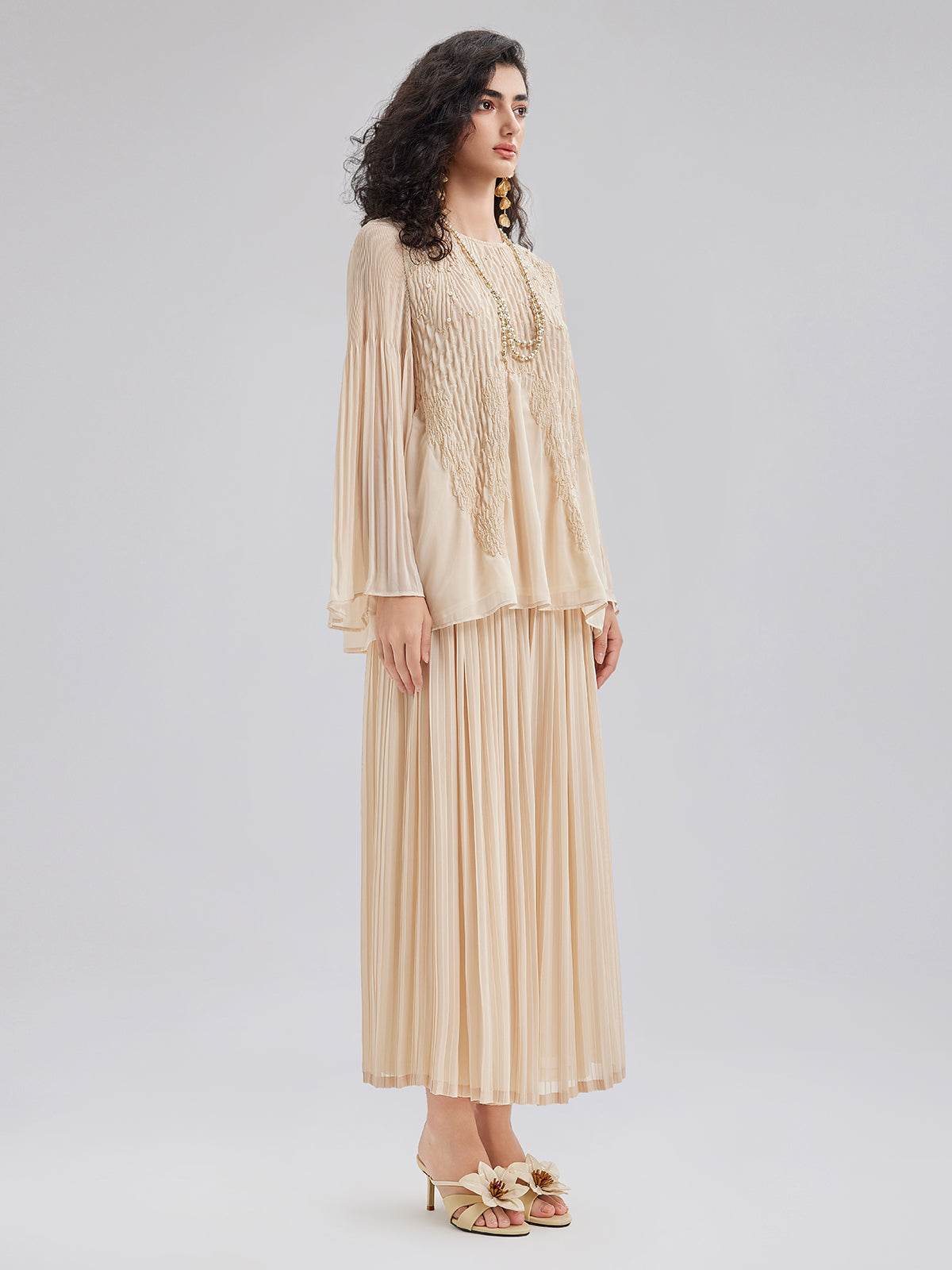Luxe Pleated Elegant Relaxed Elasticed Pants