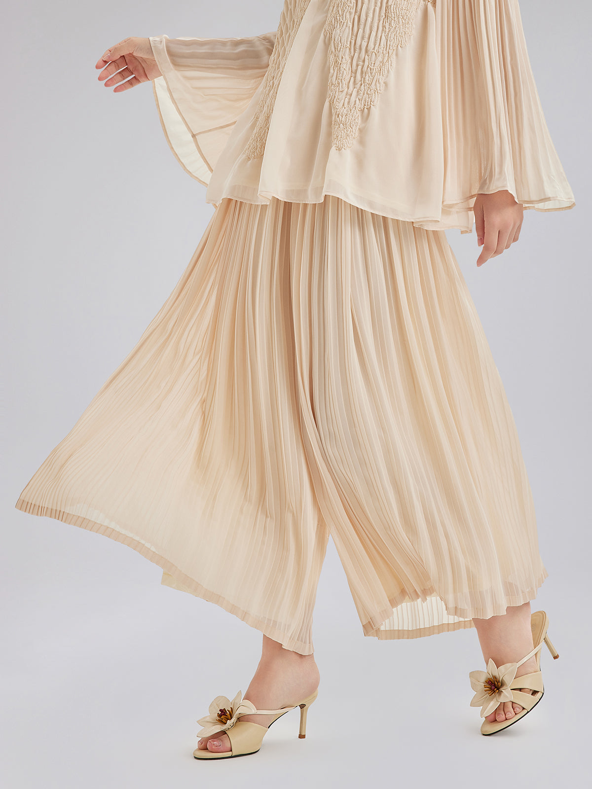 Luxe Pleated Elegant Relaxed Elasticed Pants