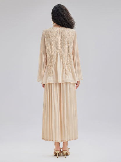 Luxe Pleated Elegant Relaxed Elasticed Pants
