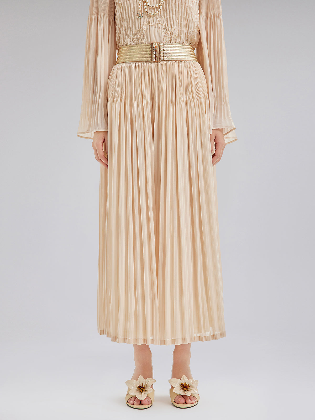 Luxe Pleated Elegant Relaxed Elasticed Pants