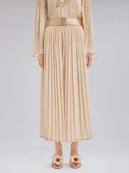 Luxe Pleated Elegant Relaxed Elasticed Pants