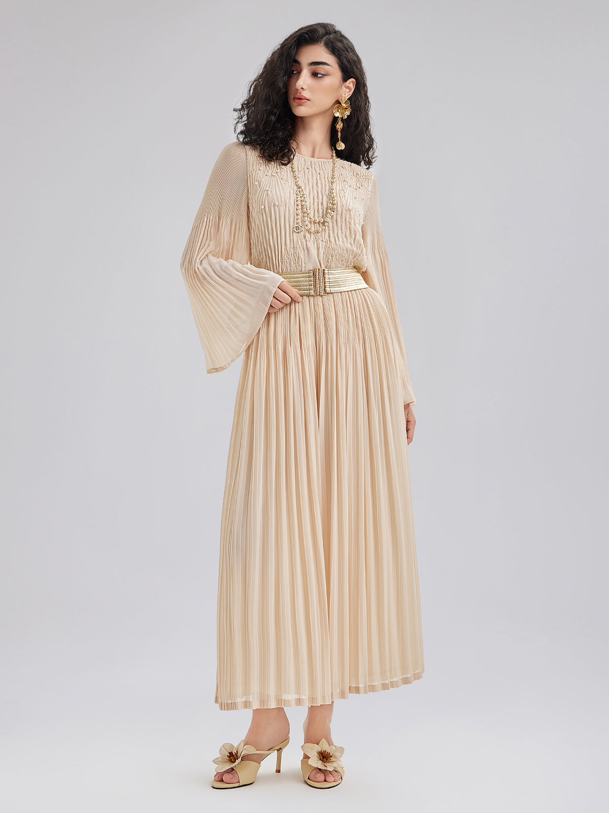 Luxe Pleated Elegant Relaxed Elasticed Pants