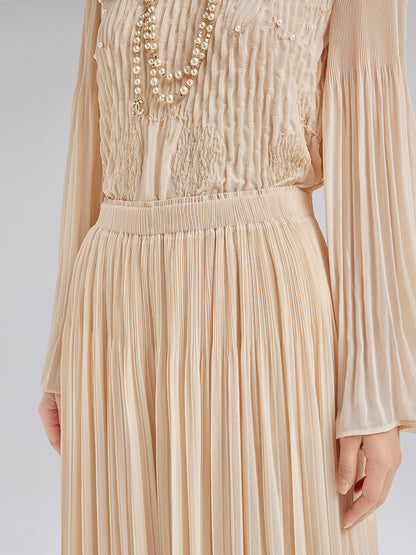 Luxe Pleated Elegant Relaxed Elasticed Pants