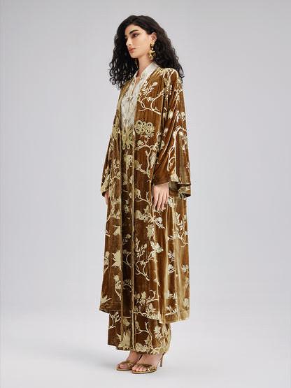 Gold Silk Foil Velvet Jacket