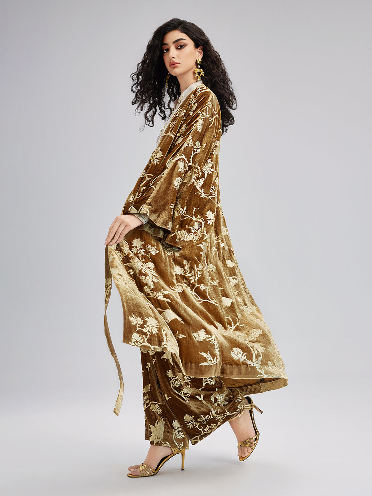 Gold Silk Foil Velvet Jacket