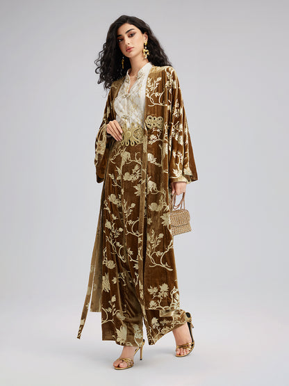 Gold Silk Foil Velvet Jacket