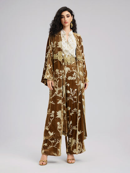 Gold Silk Foil Velvet Jacket