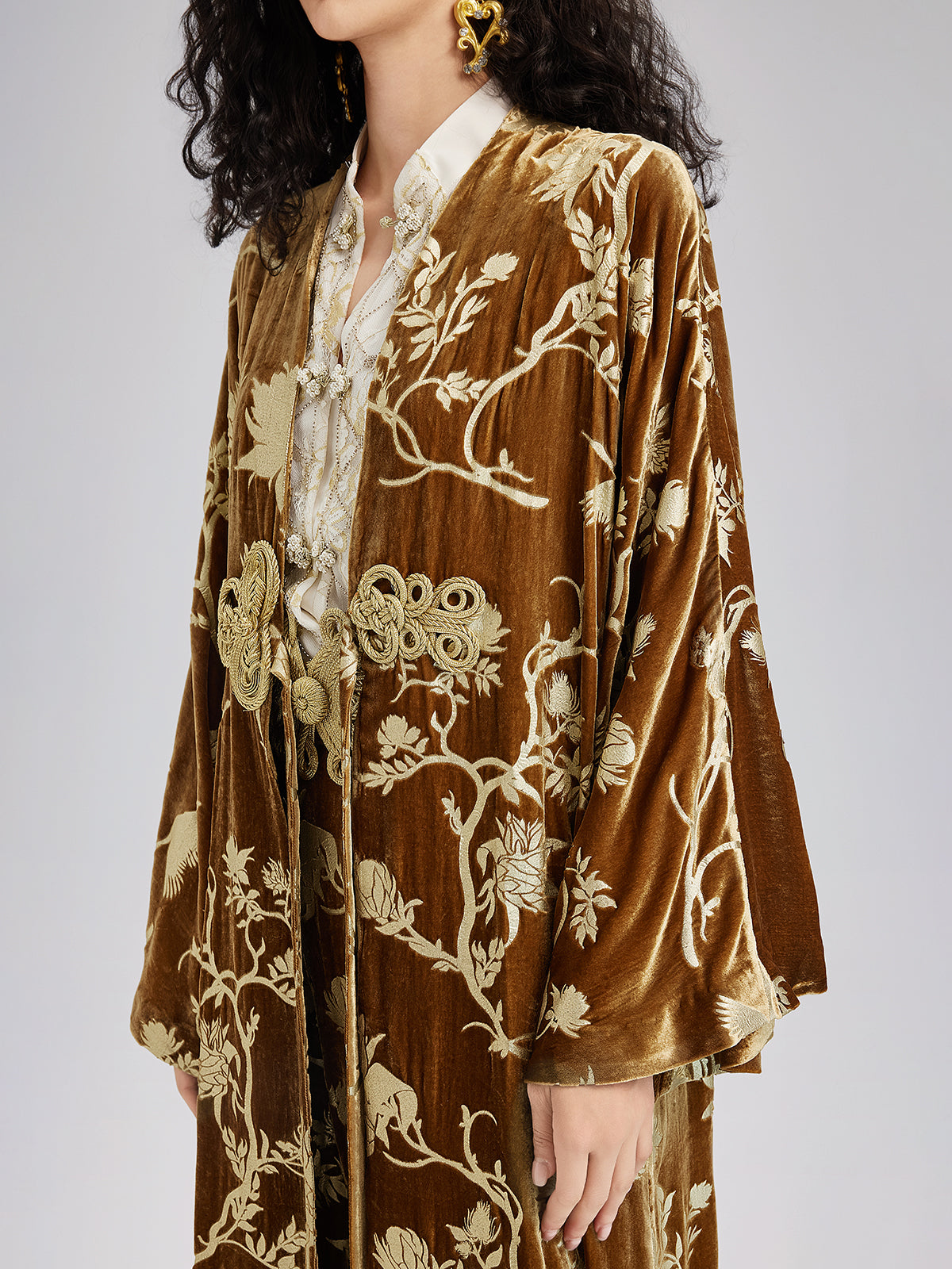 Gold Silk Foil Velvet Jacket