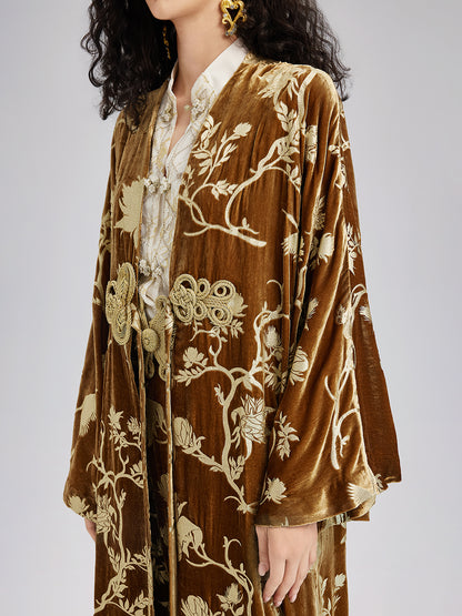 Gold Silk Foil Velvet Jacket