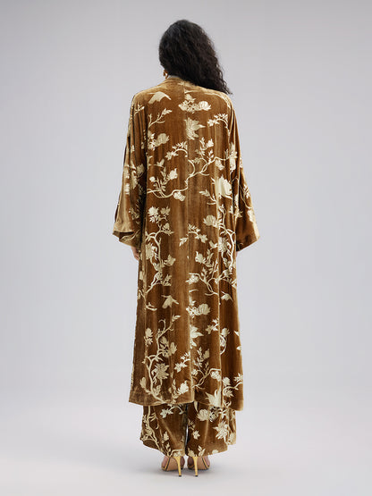 Gold Silk Foil Velvet Jacket