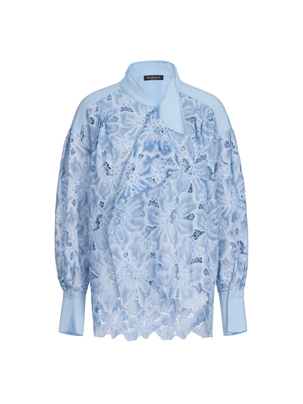 Final Sale | Asymmetrical Collar Dyed Floral Shirt
