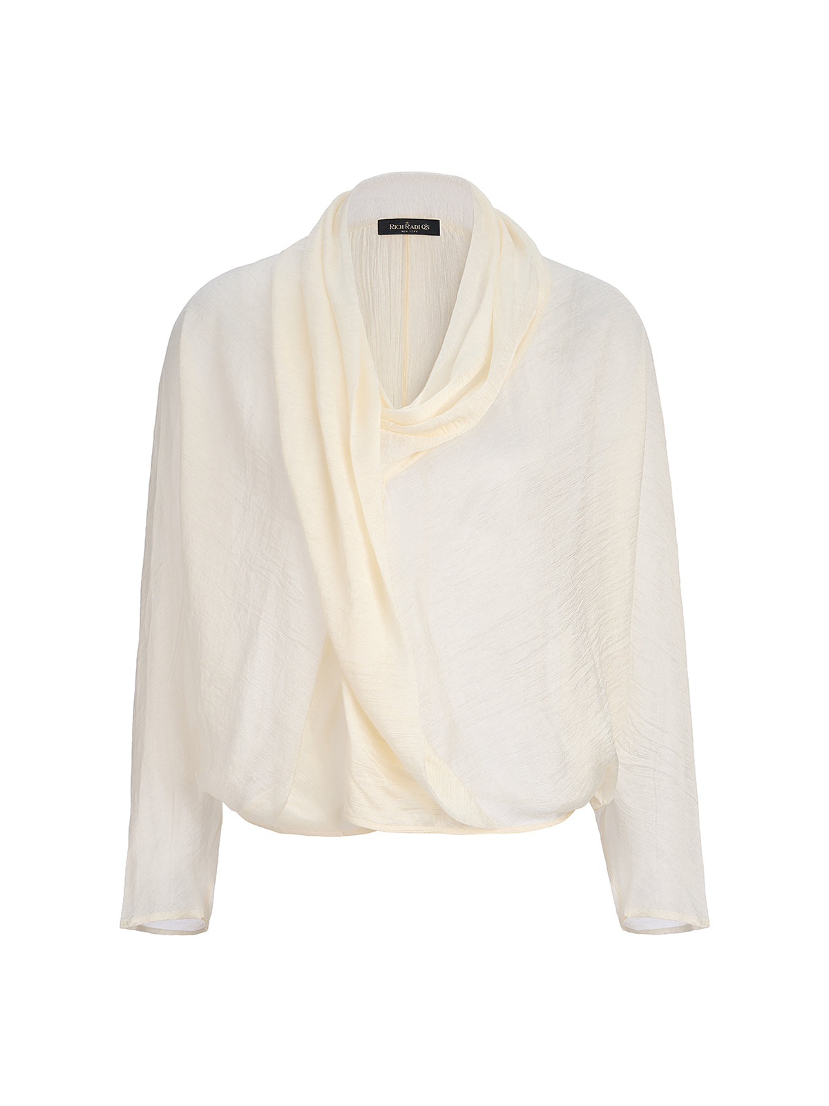 Final Sale | Asymmetric Cowl Neck Acetate Top