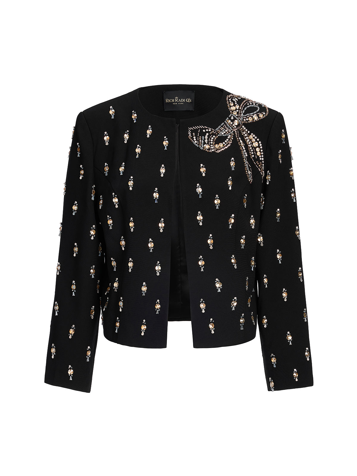 Hand-Beaded Bow Detail Jacket