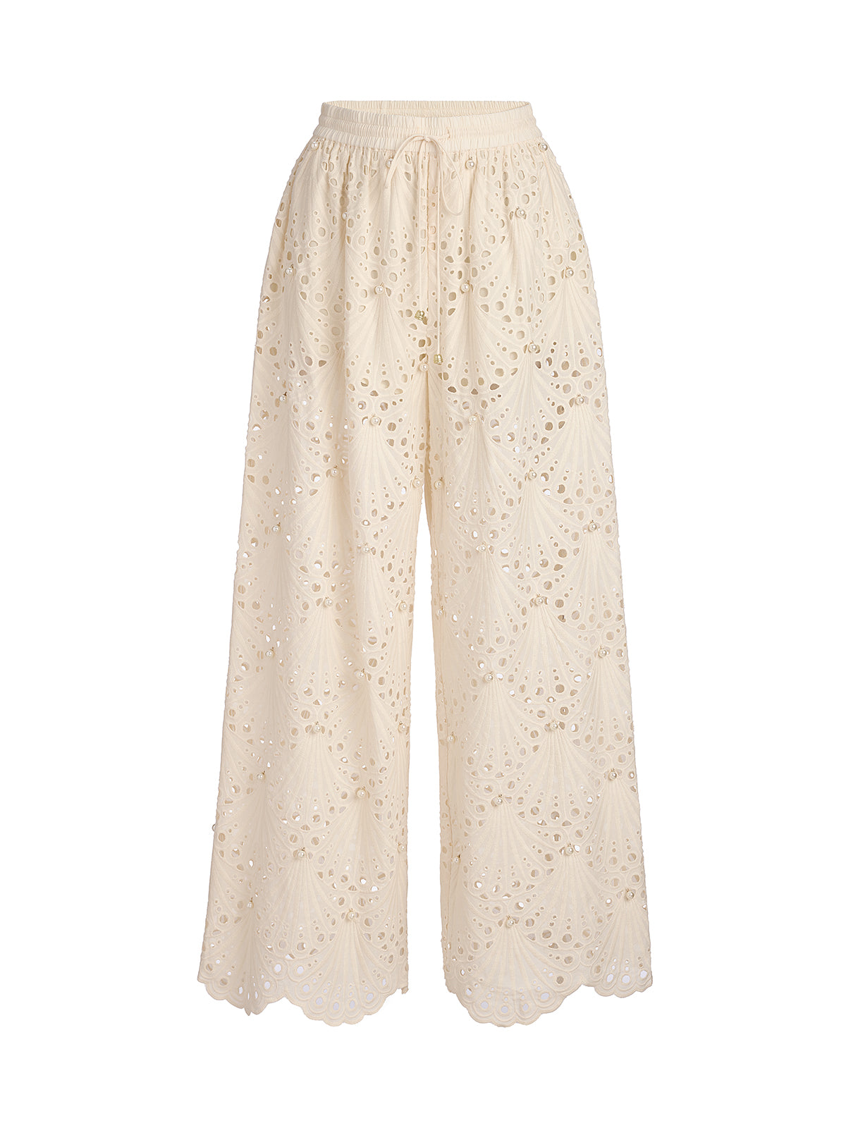 100% Cotton Burnout Pearl Elasticated Waist Trousers