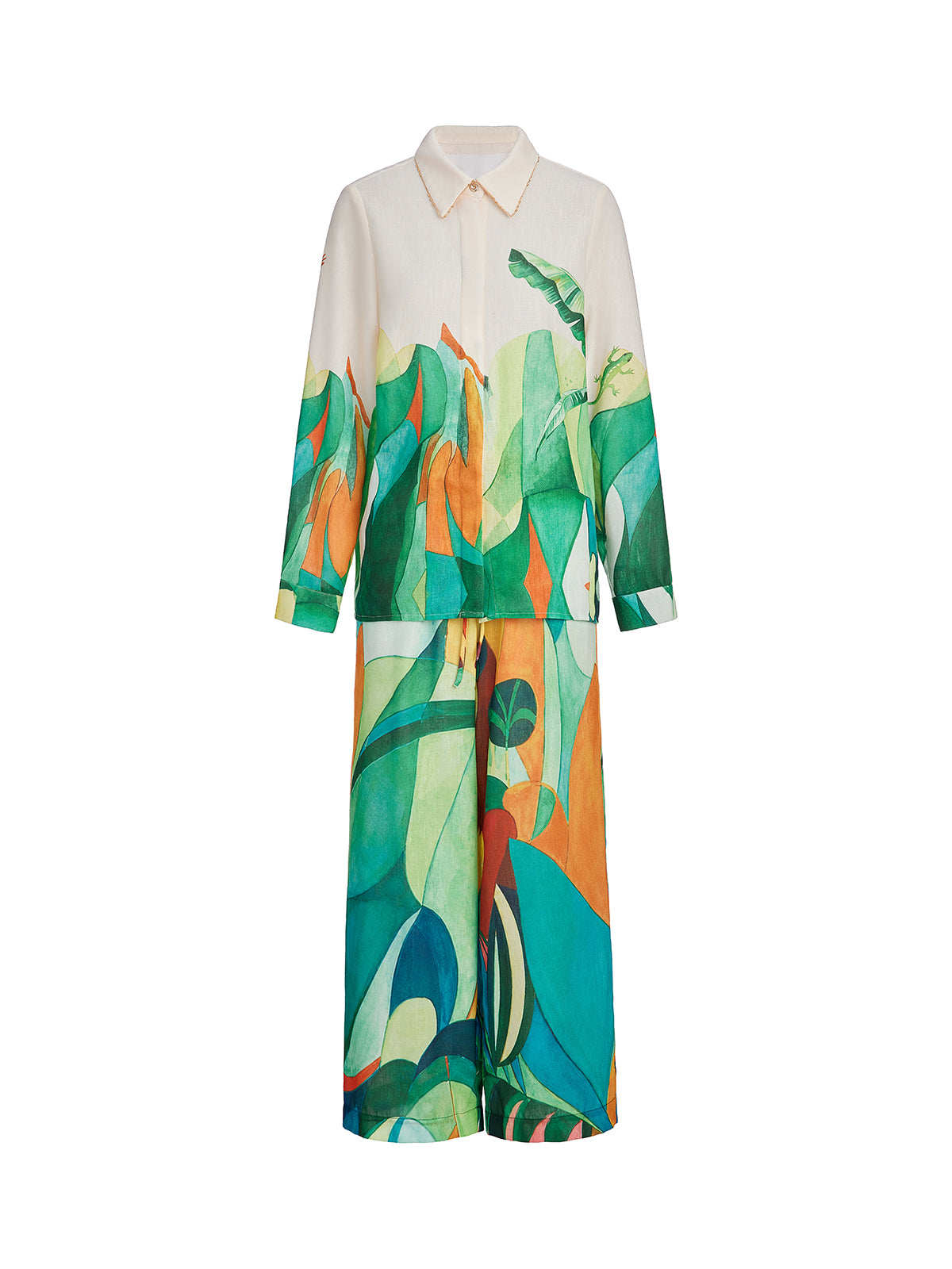 Beaded Tropical Abstract Print Set