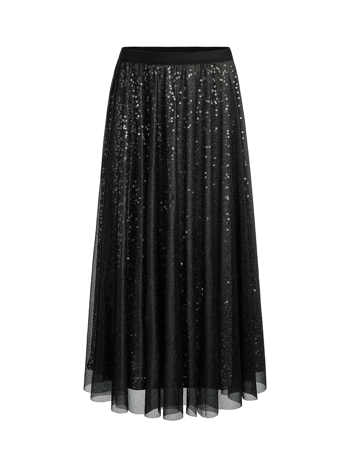 Sequin Mesh A-Line Skirt