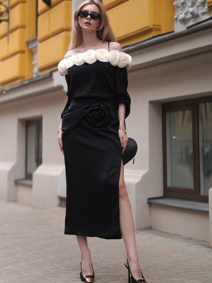 Pleated Off-Shoulder Floral Blouse