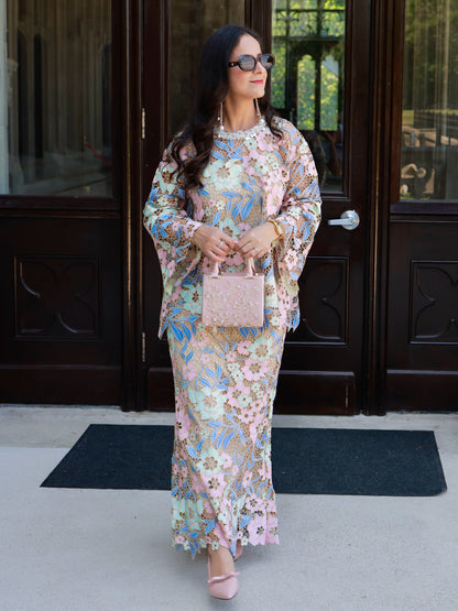 Custom Guipure Lace Floral Skirt
