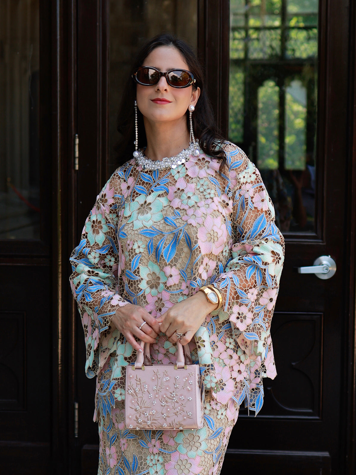 Custom Guipure Lace Floral Top